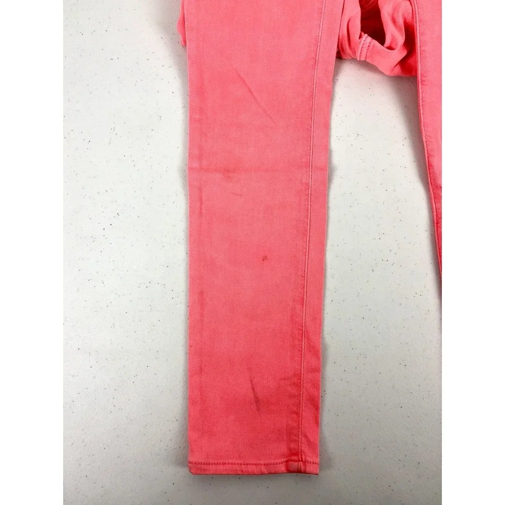 Adriano Goldschmied Womens 25 X 27 Jeans Pink The Stevie Ankle Slim Straight Leg